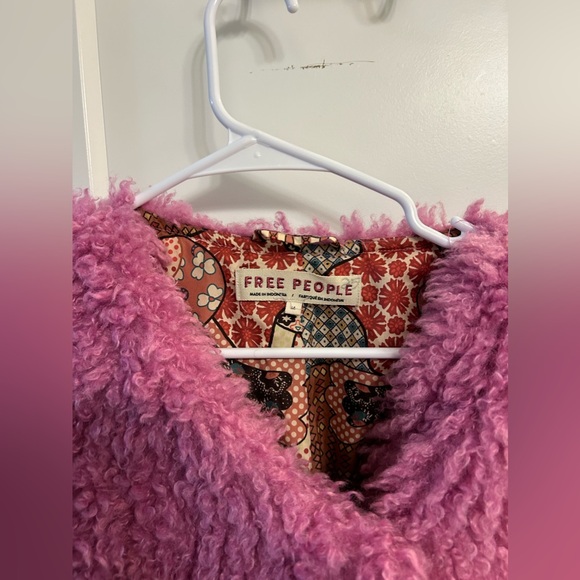 Free People Lena Teddy Jacket in Rose Bud - Picture 7 of 13